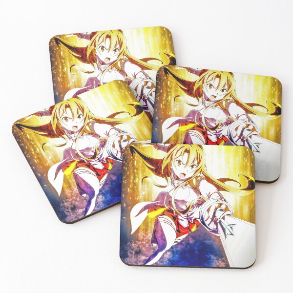 Item preview, Art Asuna Sword Online Anime Golden Glow Fierce Action Radiant Aura Girl designed and sold by Tokyonomad.