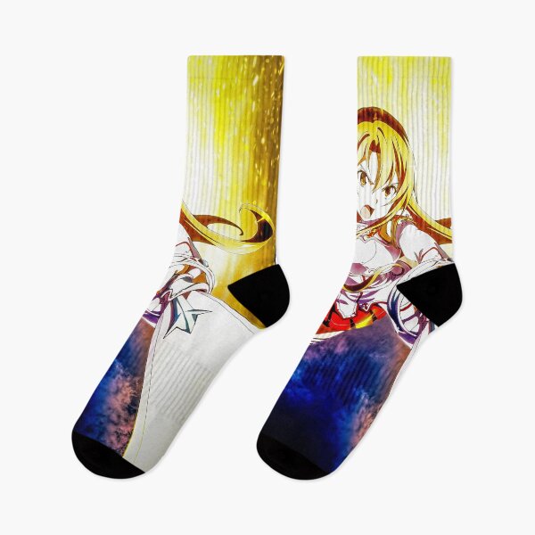 Item preview, Art Asuna Sword Online Anime Golden Glow Fierce Action Radiant Aura Girl designed and sold by Tokyonomad.
