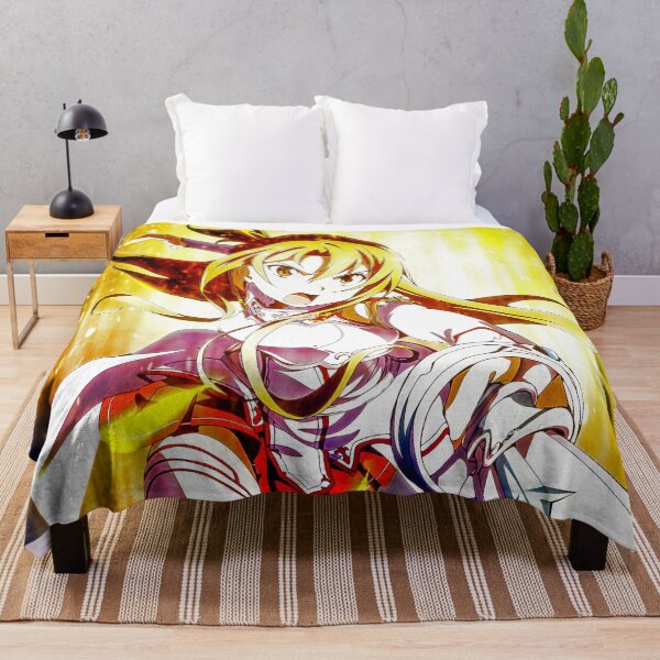 Item preview, Art Asuna Sword Online Anime Golden Glow Fierce Action Radiant Aura Girl designed and sold by Tokyonomad.