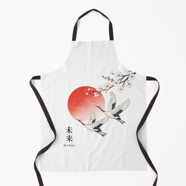 Item preview, Japanese Crane Art With Red Sun and Sakura Mirai designed and sold by Bored Duck.