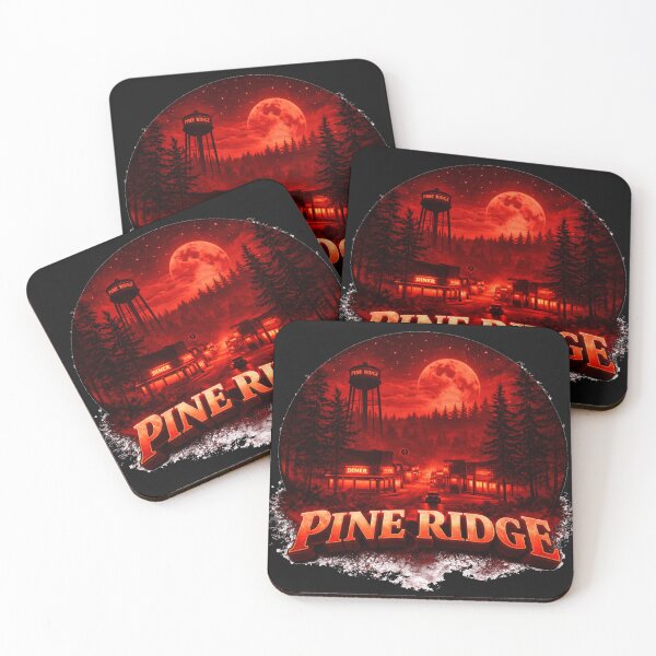 Item preview, Pine Ridge After Dark – 80s Horror Circle Art designed and sold by OndrejsDesign.