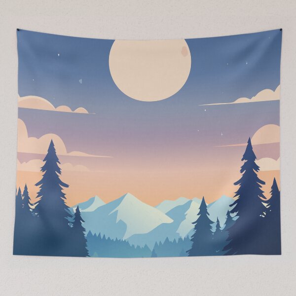 Item preview, Winter Snow Night Sky – Peaceful Cold Night Scenery designed and sold by LoriaTheFashion.