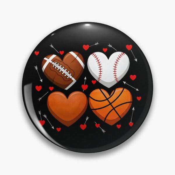 Item preview, Cute Heart Baseball Basketball Football Valentine designed and sold by OlakunleOloroz.