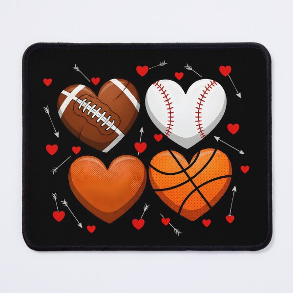 Item preview, Cute Heart Baseball Basketball Football Valentine designed and sold by OlakunleOloroz.