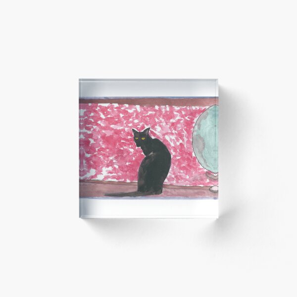 Blue and the Okame Cherry Acrylic Block