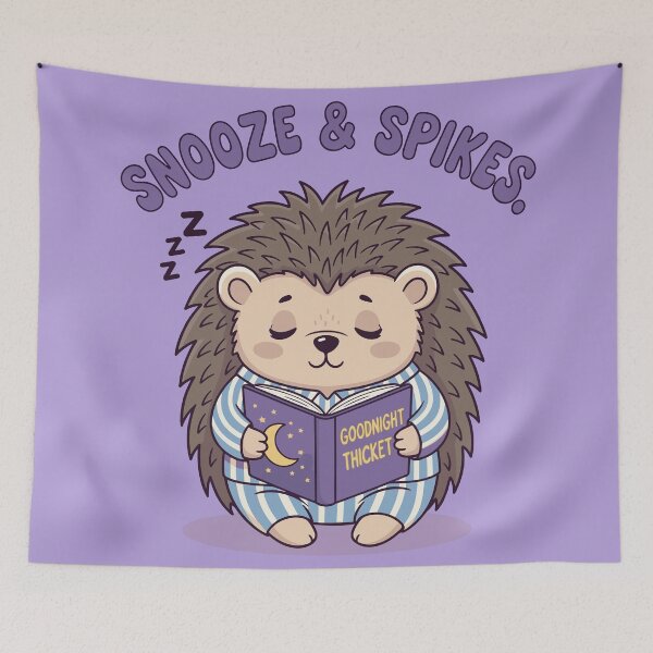 Item preview, Snooze and Spikes Sleeping Hedgehog Bedtime designed and sold by SillyPawsStudio.