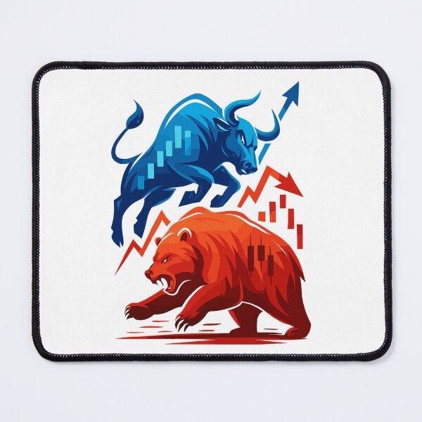 Item preview, Bull versus Bear Wall Street Stock Market Battle Stocks designed and sold by Pineapple-Tree.