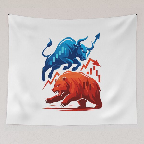 Item preview, Bull versus Bear Wall Street Stock Market Battle Stocks designed and sold by Pineapple-Tree.