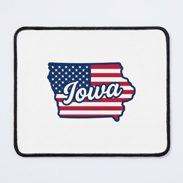 Item preview, Iowa State American Flag Outline – Patriotic Pride Script designed and sold by Paper Drip.