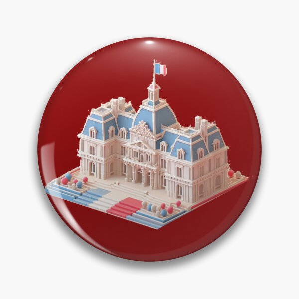 Item preview, Cute 3D Royal Palace Label – France Flag Minimal Art ,  designed and sold by PaintMeWorld.