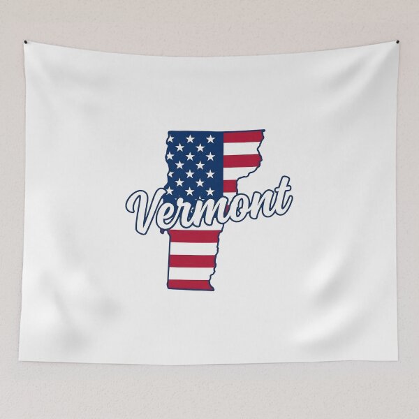 Item preview, Vermont State American Flag Outline – Patriotic Pride Script designed and sold by Paper Drip.