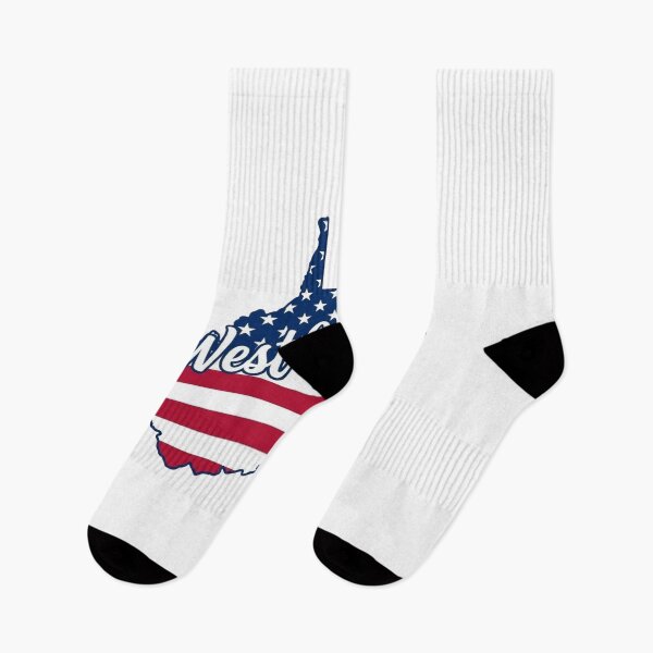 Item preview, West Virginia State American Flag Outline – Patriotic Pride Script designed and sold by Paper Drip.