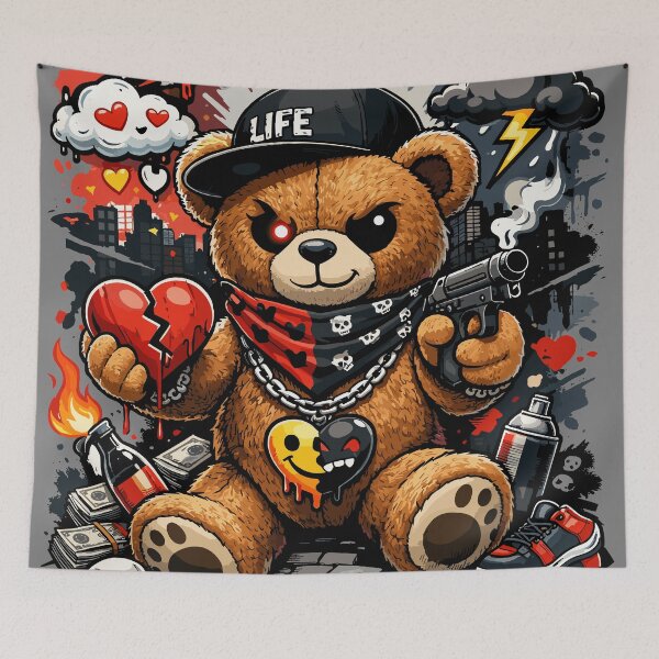 Item preview, Love & Hate Choose Your Side Teddy Bear Valentine's Day designed and sold by Sitchko.