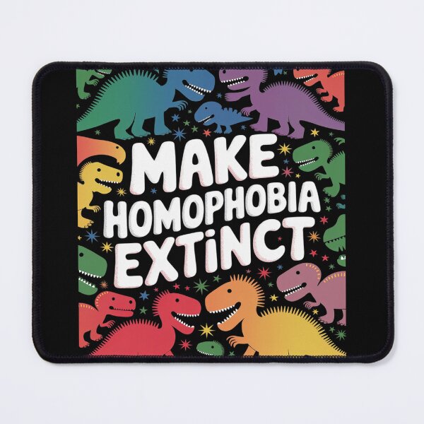 Item preview, Make Homophobia Extinct Dinosaur TRex Rainbow LGBT Gay Pride designed and sold by joyouartArt.