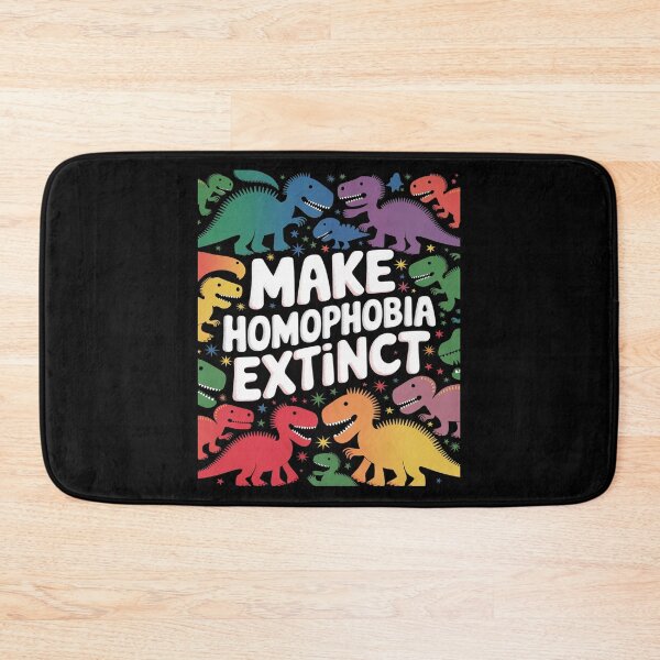 Item preview, Make Homophobia Extinct Dinosaur TRex Rainbow LGBT Gay Pride  designed and sold by joyouartArt.