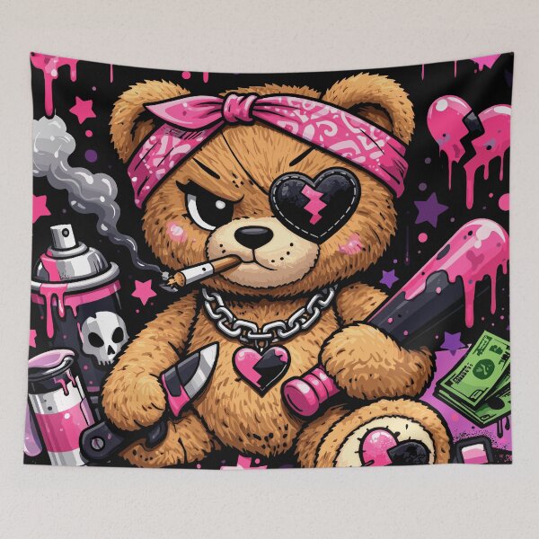 Item preview, Love & Hate Choose Your Side Teddy Bear Valentine's Day Dark designed and sold by Sitchko.