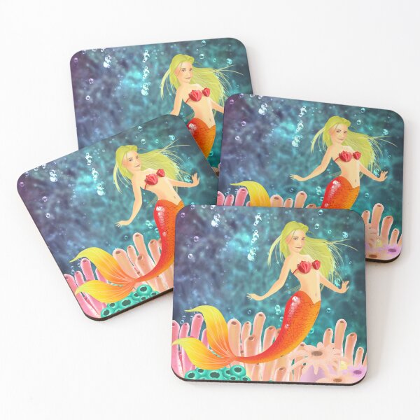 Item preview, Mermaid on Blue  designed and sold by Digital Attic 95.
