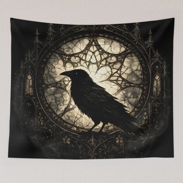 Item preview, Cathedral Raven – Gothic Stained Glass designed and sold by Mouraludia.