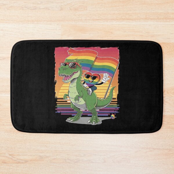 Item preview, Rainbow Heart Riding Flag LGBT-Q T-Rex Gay Pride Ally  designed and sold by joyouartArt.