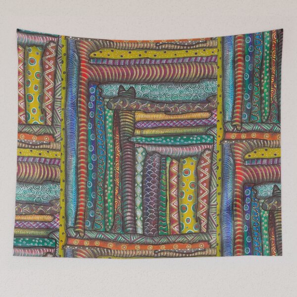 Item preview, Colorful Lines & Layers | Calm Abstract Handrawn Art designed and sold by ColorWander.