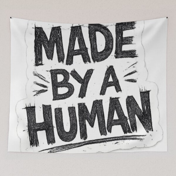 Item preview, Made By A Human – Hand Drawn Anti-AI Typography designed and sold by BoldLineDesign.