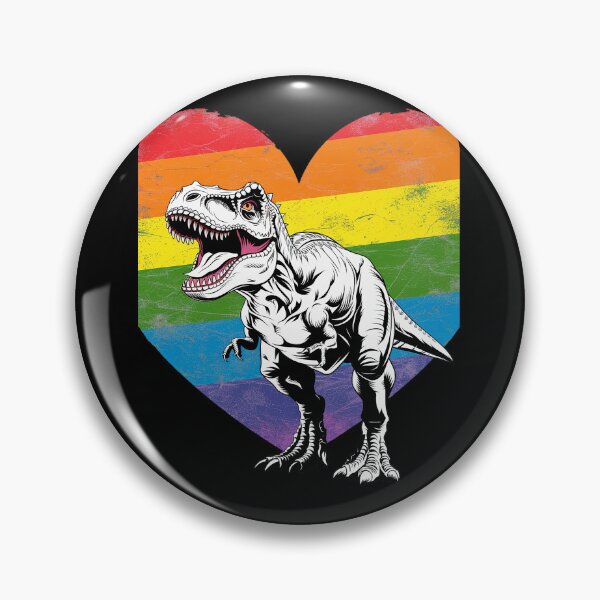 Item preview, Roar Dino Heart Dinosaur Gay Pride Rainbow Flag LGBT T-Rex  designed and sold by joyouartArt.