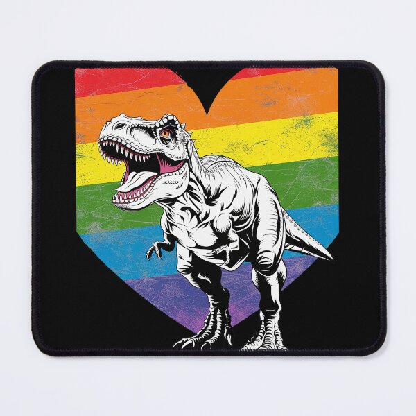 Item preview, Roar Dino Heart Dinosaur Gay Pride Rainbow Flag LGBT T-Rex designed and sold by joyouartArt.