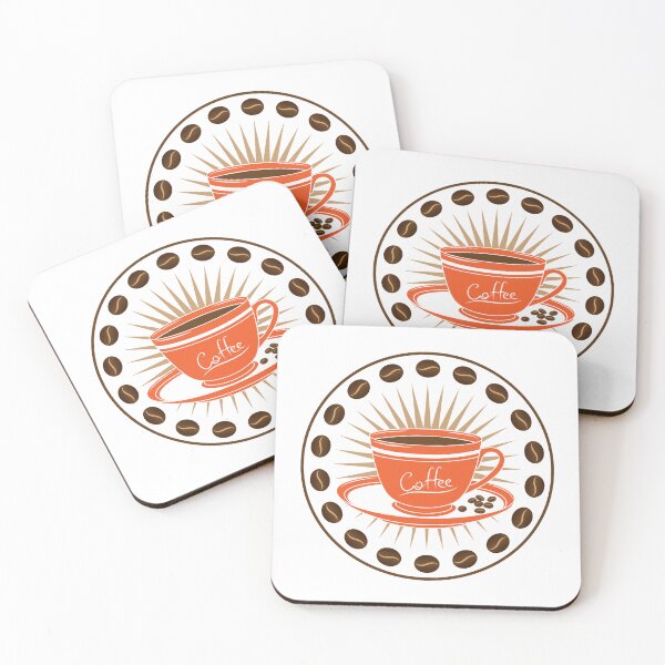 Item preview, Circle coffee poster with orange cup designed and sold by andbeldesign.