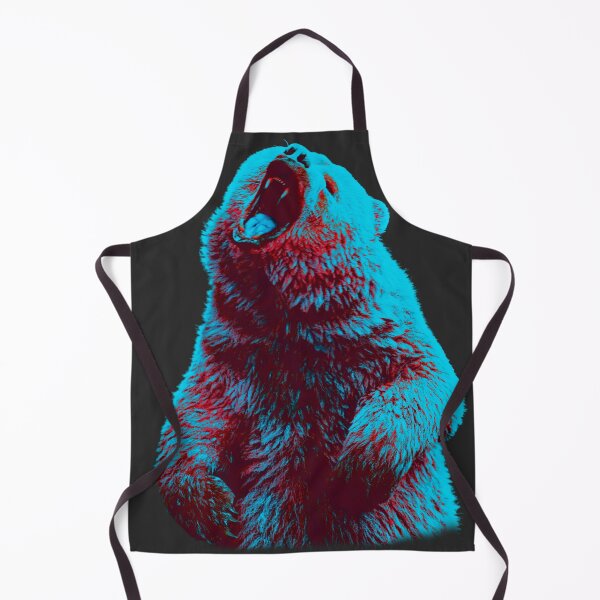 Item preview, Neon Cyan Bear — Cyber Roar Portrait designed and sold by Massimo Righi.