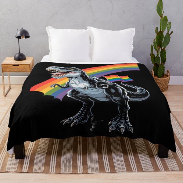 Item preview, T Rex Dinosaur Rainbows LGBT Gay Pride Flag 3  designed and sold by joyouartArt.