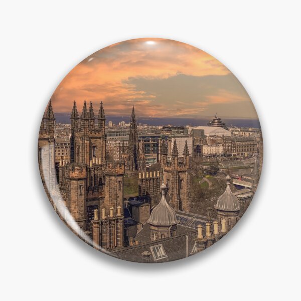 Item preview, Colourful Edinburgh Skyline at Sunset designed and sold by RJW Images.