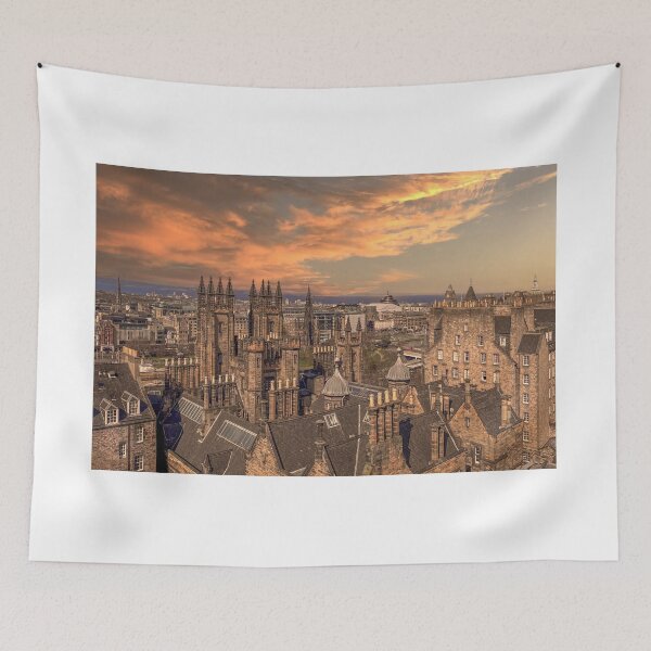 Item preview, Colourful Edinburgh Skyline at Sunset designed and sold by RJW Images.