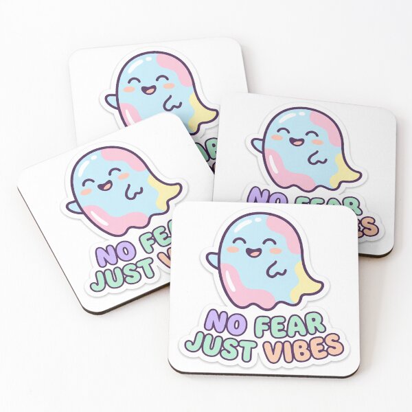 Item preview, No Fear Just Vibes Cute Ghost Pastel Goth designed and sold by Bambear.