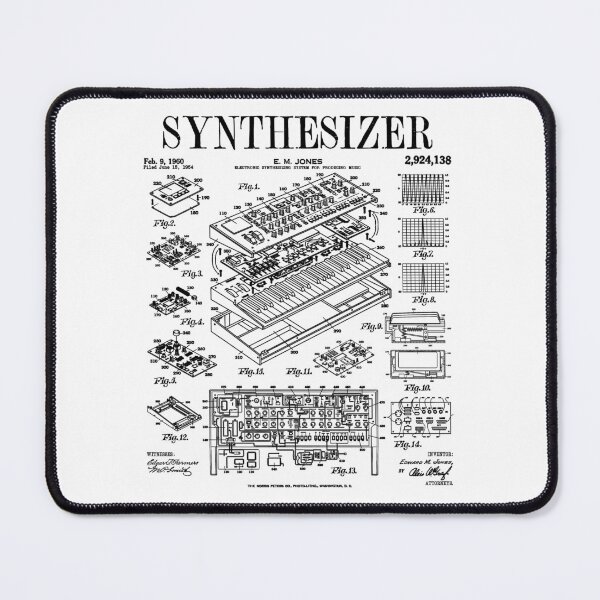 Item preview, Synthesizer Synth Electronic Music Producer Vintage Patent designed and sold by GrandeDuc.
