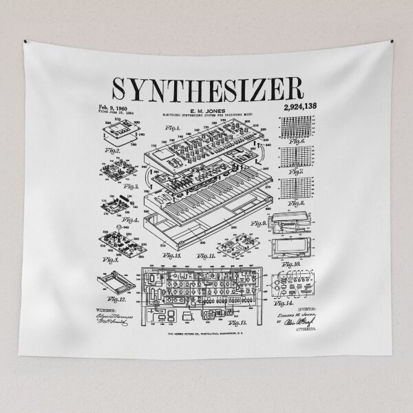 Item preview, Synthesizer Synth Electronic Music Producer Vintage Patent designed and sold by GrandeDuc.