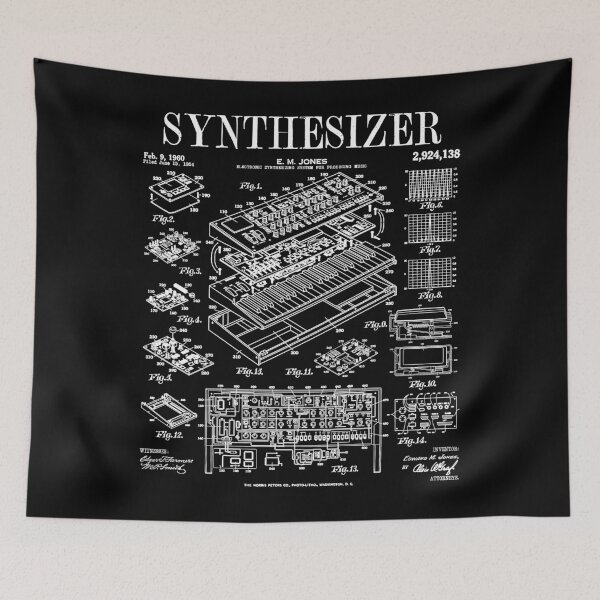 Item preview, Synthesizer Synth Electronic Music Producer Vintage Patent designed and sold by GrandeDuc.