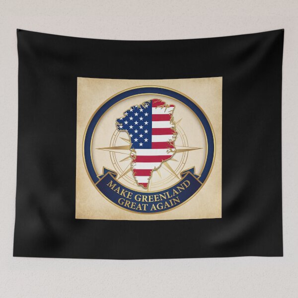 Item preview, Make Greenland Great Again – Patriotic Greenland Flag Map Emblem designed and sold by montassir239.