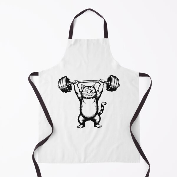 Item preview, CHUBBY CAT LIFTING A HEAVY BARBELL OVERHEAD designed and sold by KISHNAY-FASHION.