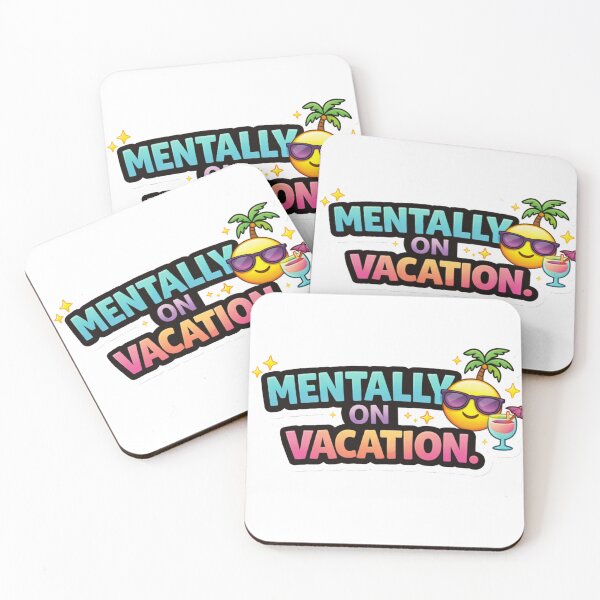 Item preview, Mentally On Vacation Colorful Funny Mood Sticker | Burnout Humor Quote designed and sold by RelateAndTee.