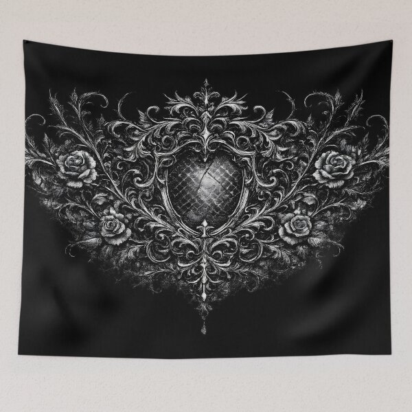Item preview, Black Rose Crest – Ornate Gothic designed and sold by Mouraludia.