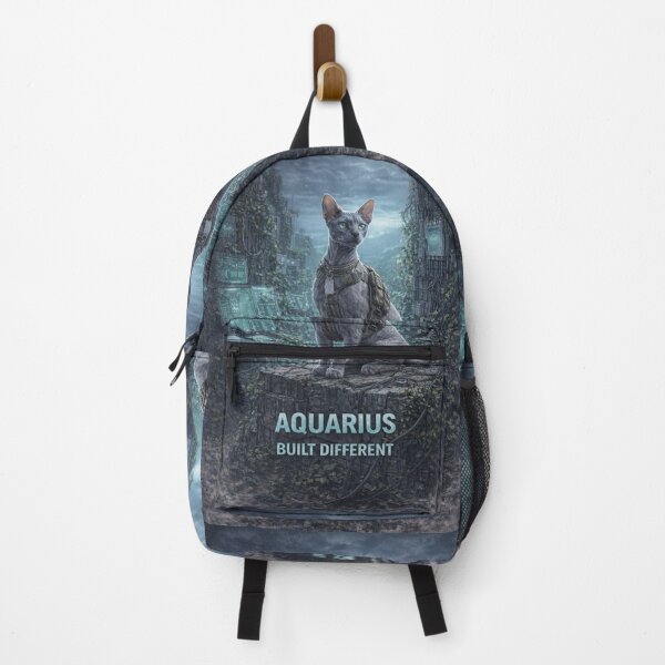 Item preview, Aquarius Cat Zodiac Art – Built Different Astrology Illustration designed and sold by TroyTheTerrific.
