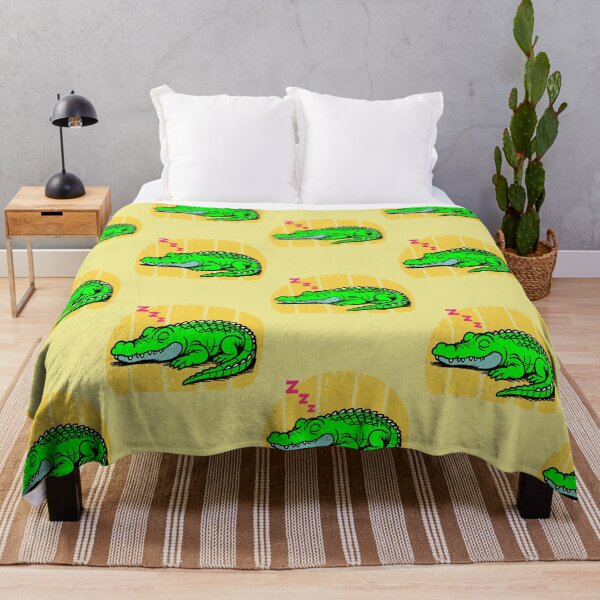 Aperçu de l'œuvre Crocodile endormi | Motif animalier adorable, mignon et relaxant créée et vendue par AstronautMerch.