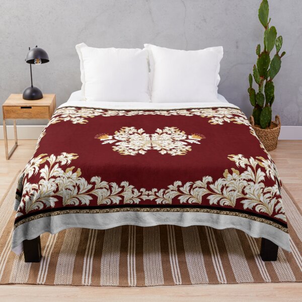 Item preview, Elegant red Persian rug pattern featuring intricate traditional floral and arabesque motifs. designed and sold by Line-Aura.