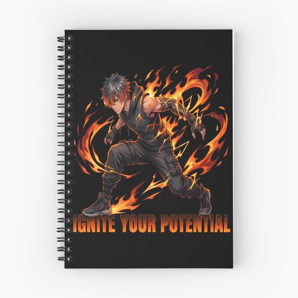 Item preview, Ignite Your Potential – Anime Flame Warrior Motivation Design designed and sold by novapixel25100.