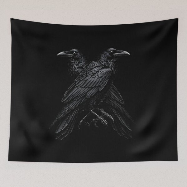 Item preview, Gothic Black Raven Illustration – Dark Minimalist Gothic Art designed and sold by Uglyandcute.