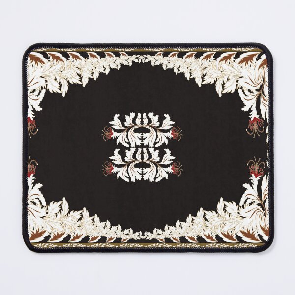 Item preview, Elegant black Persian rug pattern featuring intricate traditional floral and arabesque motifs designed and sold by Line-Aura.