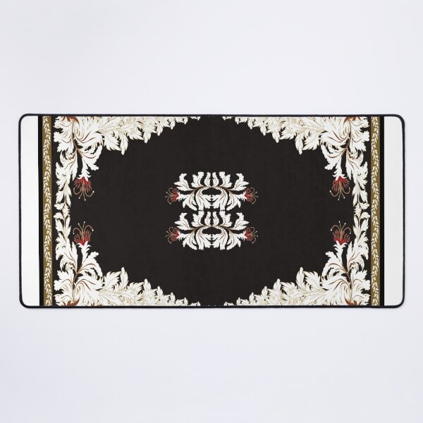 Item preview, Elegant black Persian rug pattern featuring intricate traditional floral and arabesque motifs designed and sold by Line-Aura.