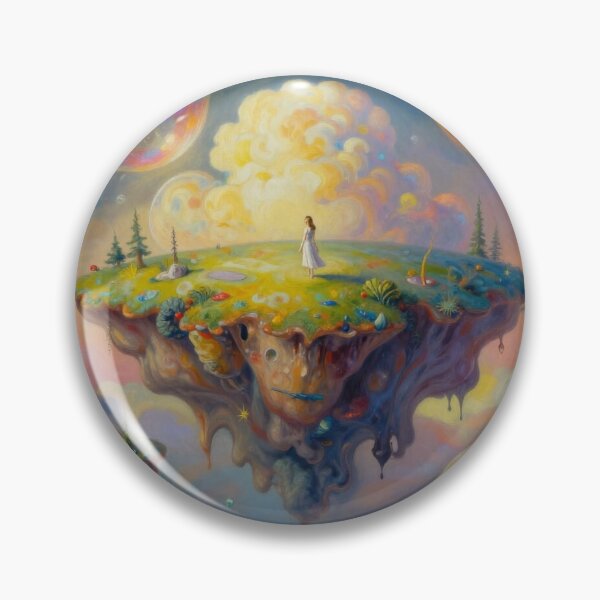 Item preview, Surreal floating islands in dreamy skies full of nature magic, cosmic clouds and color bubbles designed and sold by FotoworldEdel.
