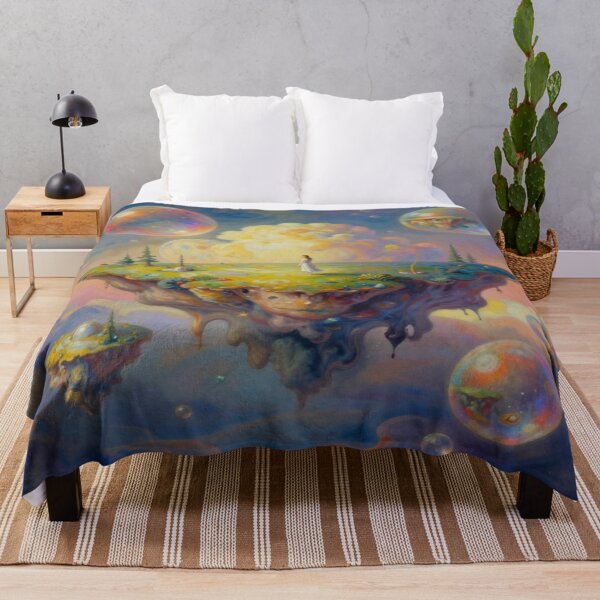 Item preview, Surreal floating islands in dreamy skies full of nature magic, cosmic clouds and color bubbles designed and sold by FotoworldEdel.