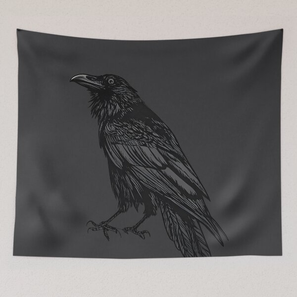 Item preview, Gothic Black Raven Illustration – Dark Minimalist Gothic Art designed and sold by Uglyandcute.